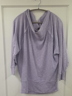 We The Free Free People Lavender Off Shoulder Slouchy Dolman Sleeve Knit Top M